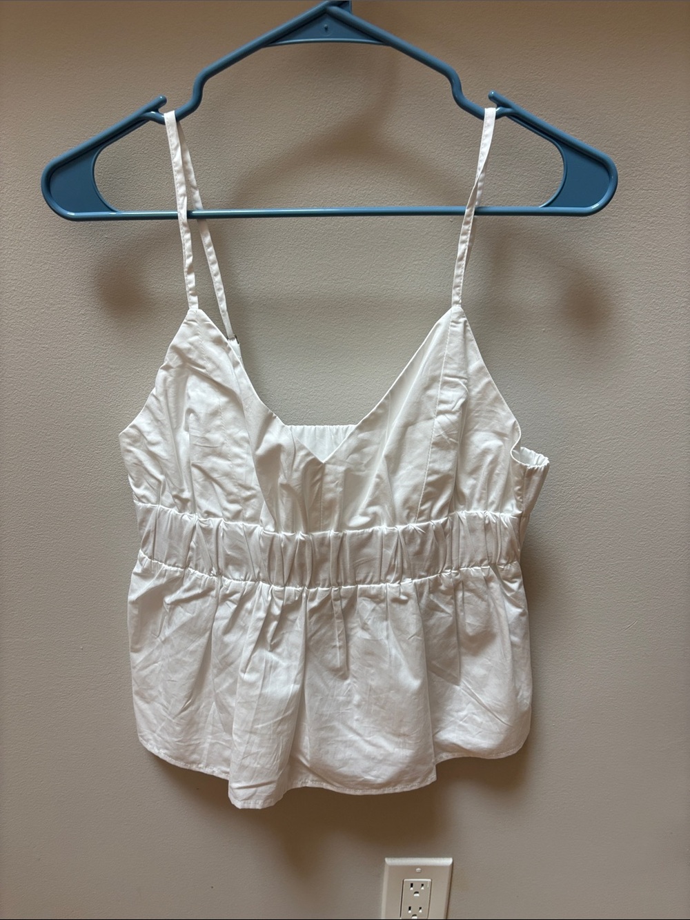 Banana Republic White Peplum Camisole with Spaghetti Straps